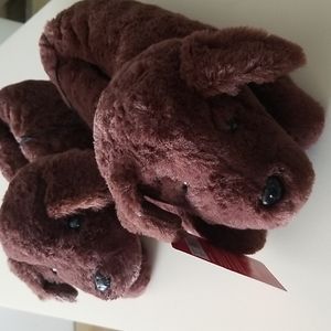 Brown lab slippers new with tag